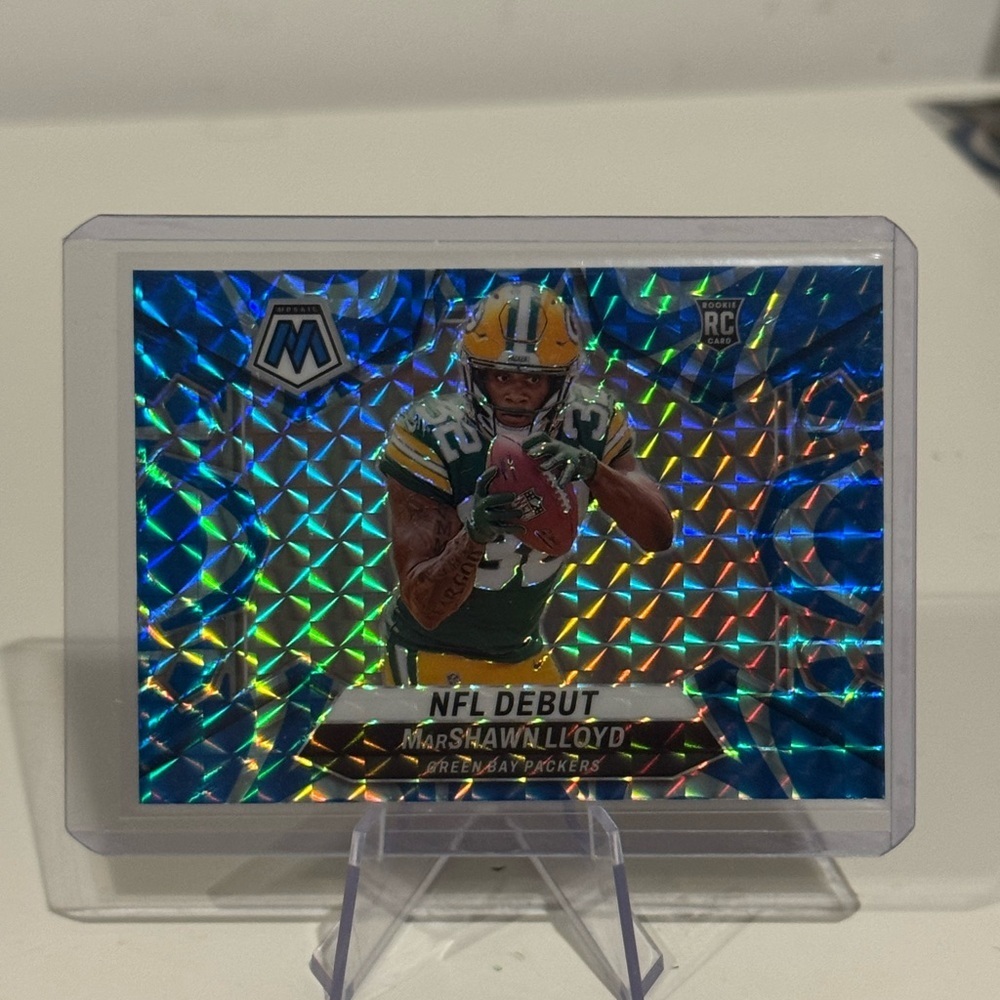 2024 Panini Mosaic Marshawn Lloyd Blue Prizm Rookie Card